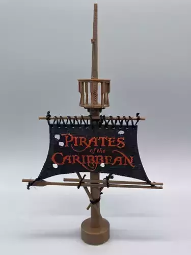 Swashbuckling Pirate of the Caribbean Flag - 3D Printable Magic 3D print model