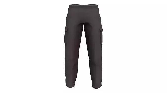 Men Charcoal Ankle Cargo Pants Low-poly 3D model