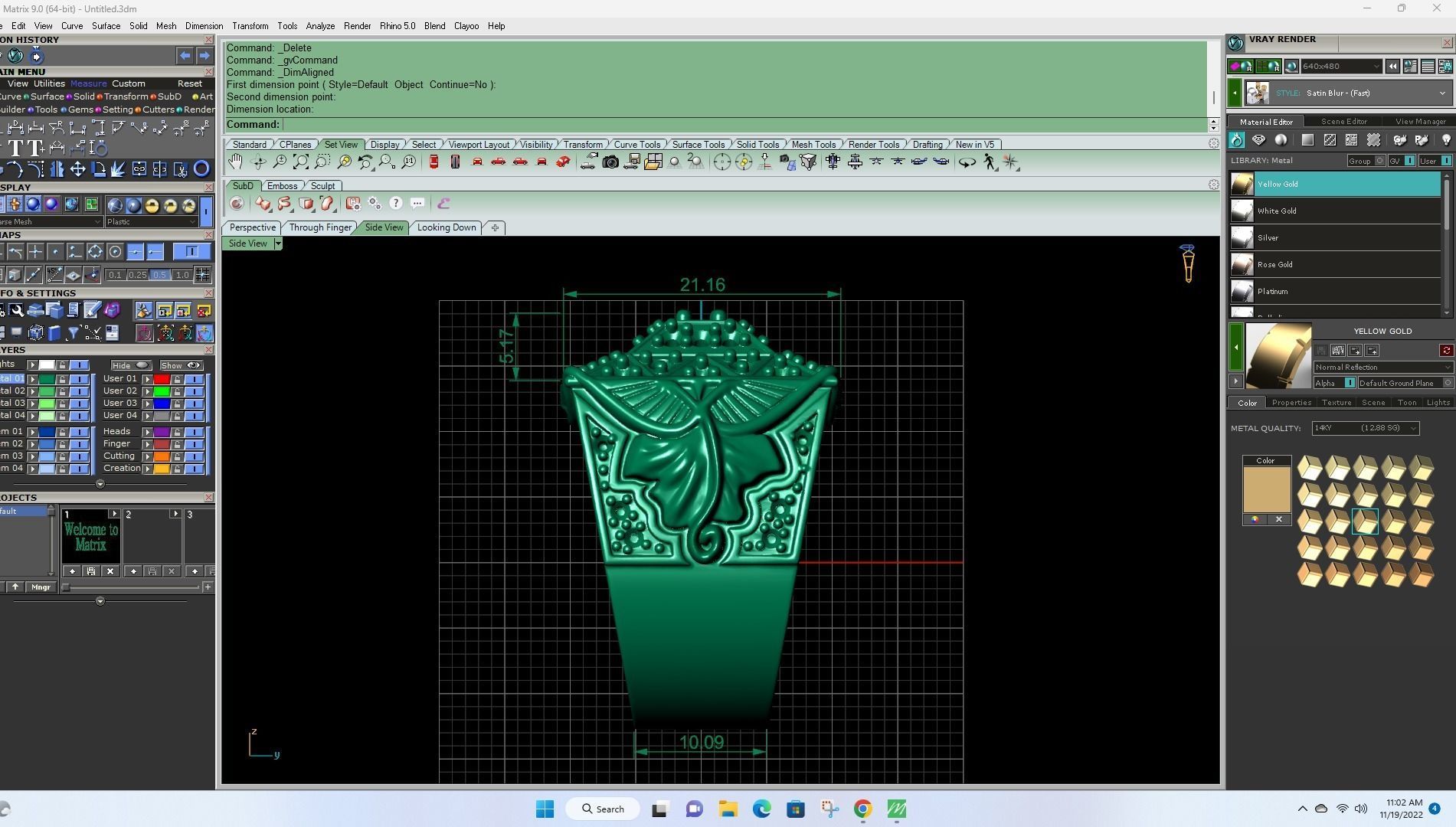 Roseta Ring Gold  3D print model_3