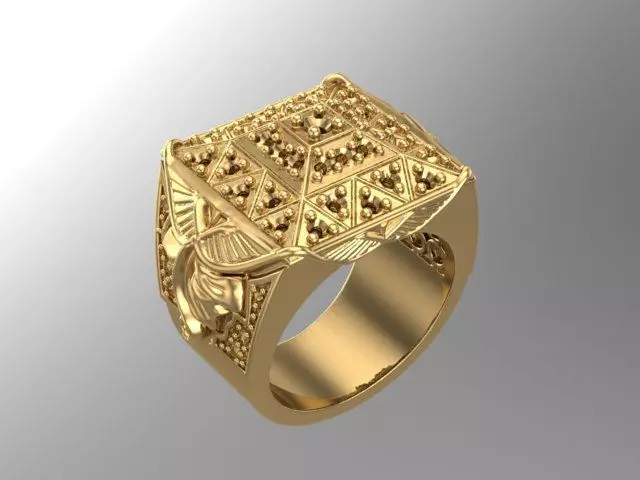 Roseta Ring Gold  3D print model_0
