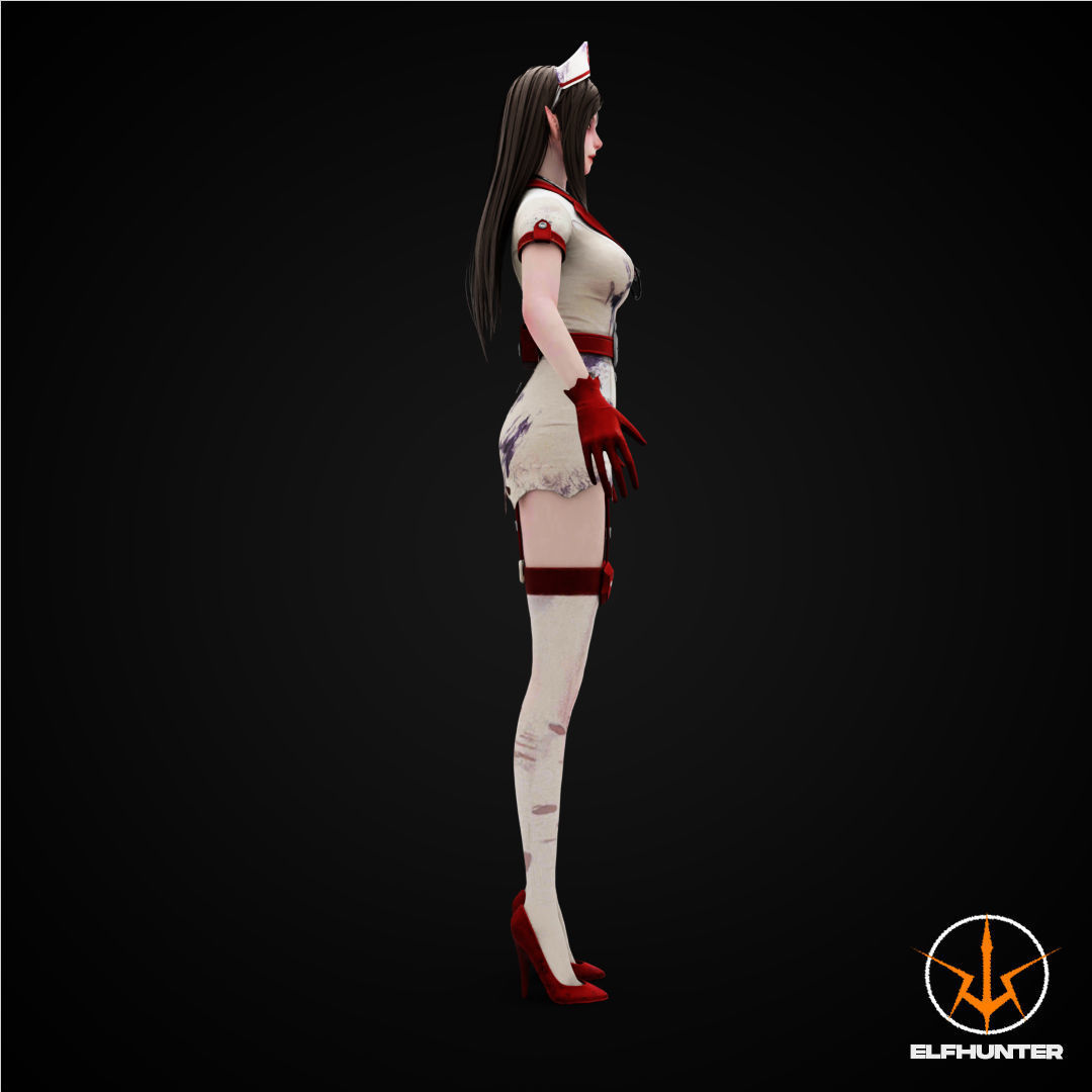 EXCLUSIVE ELF HUNTER EDITION RIGGED CHARACTER ELF NURSE Low-poly 3D model_3