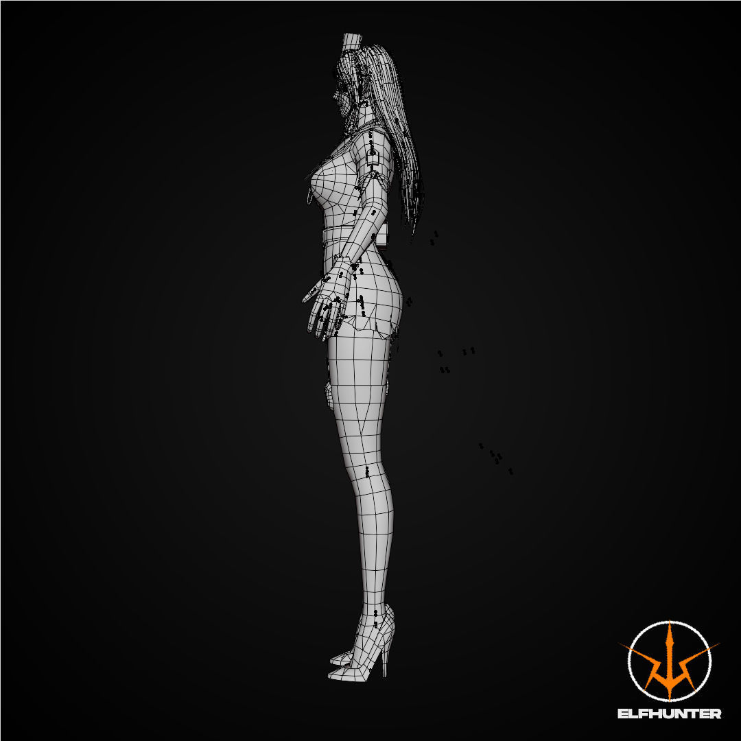 EXCLUSIVE ELF HUNTER EDITION RIGGED CHARACTER ELF NURSE Low-poly 3D model_17
