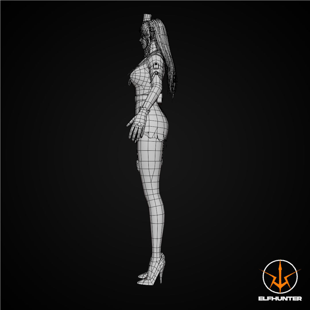 EXCLUSIVE ELF HUNTER EDITION RIGGED CHARACTER ELF NURSE Low-poly 3D model_13