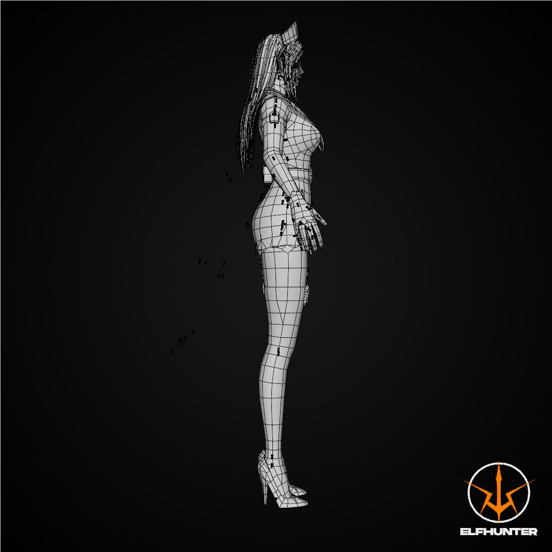 EXCLUSIVE ELF HUNTER EDITION RIGGED CHARACTER ELF NURSE Low-poly 3D model_15