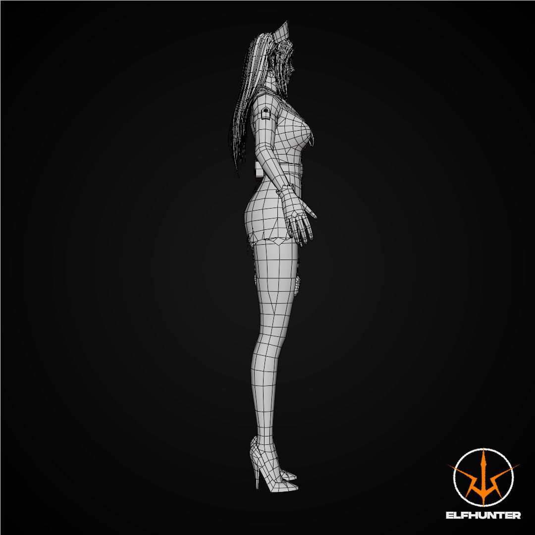 EXCLUSIVE ELF HUNTER EDITION RIGGED CHARACTER ELF NURSE Low-poly 3D model_11