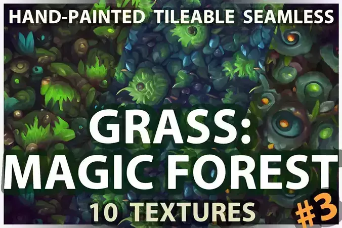 Grass Magic Forest Floor 10 TEXTURES Hand-painted ---PACK 3---