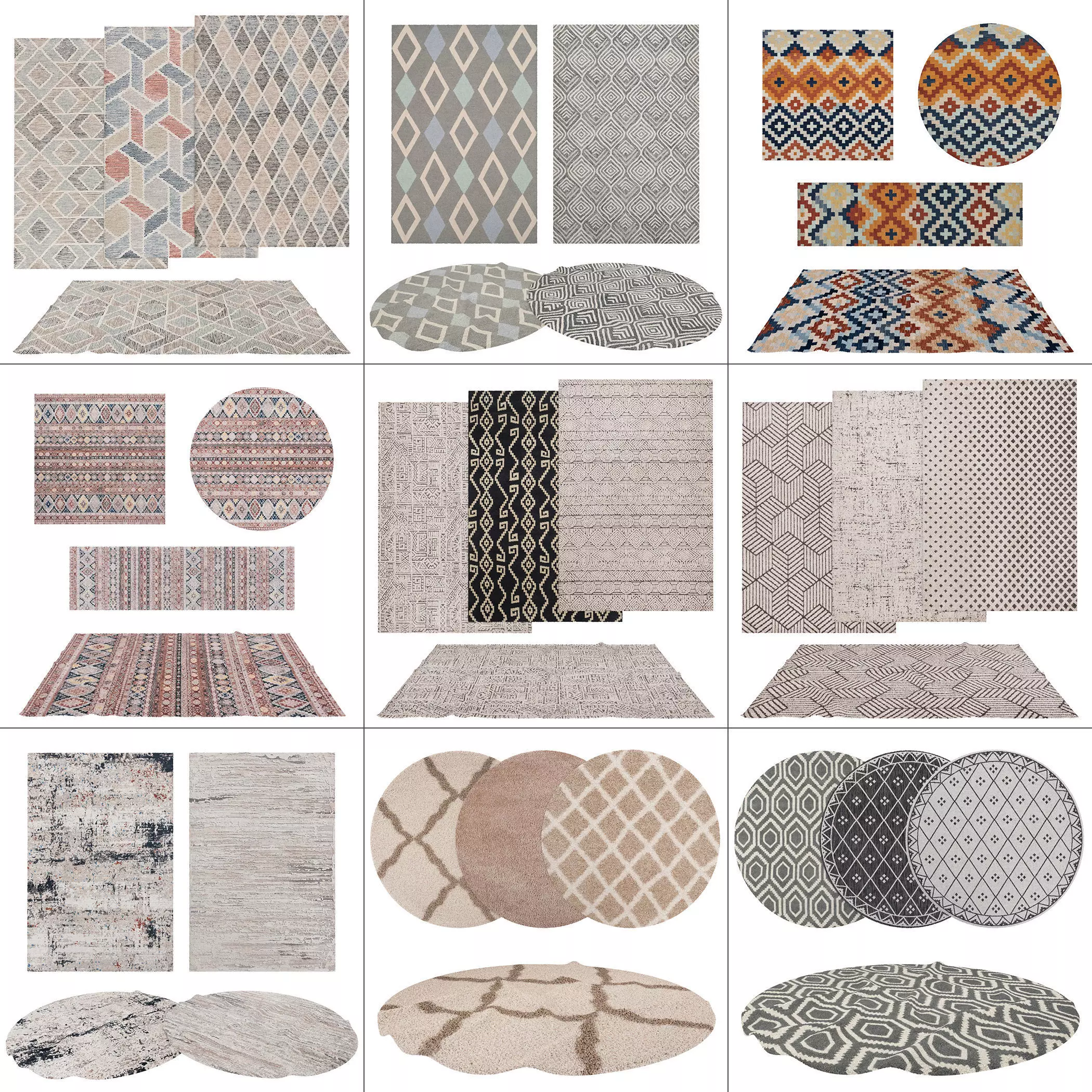 9 in 1 Rug Collection No 36 Low-poly 3D model