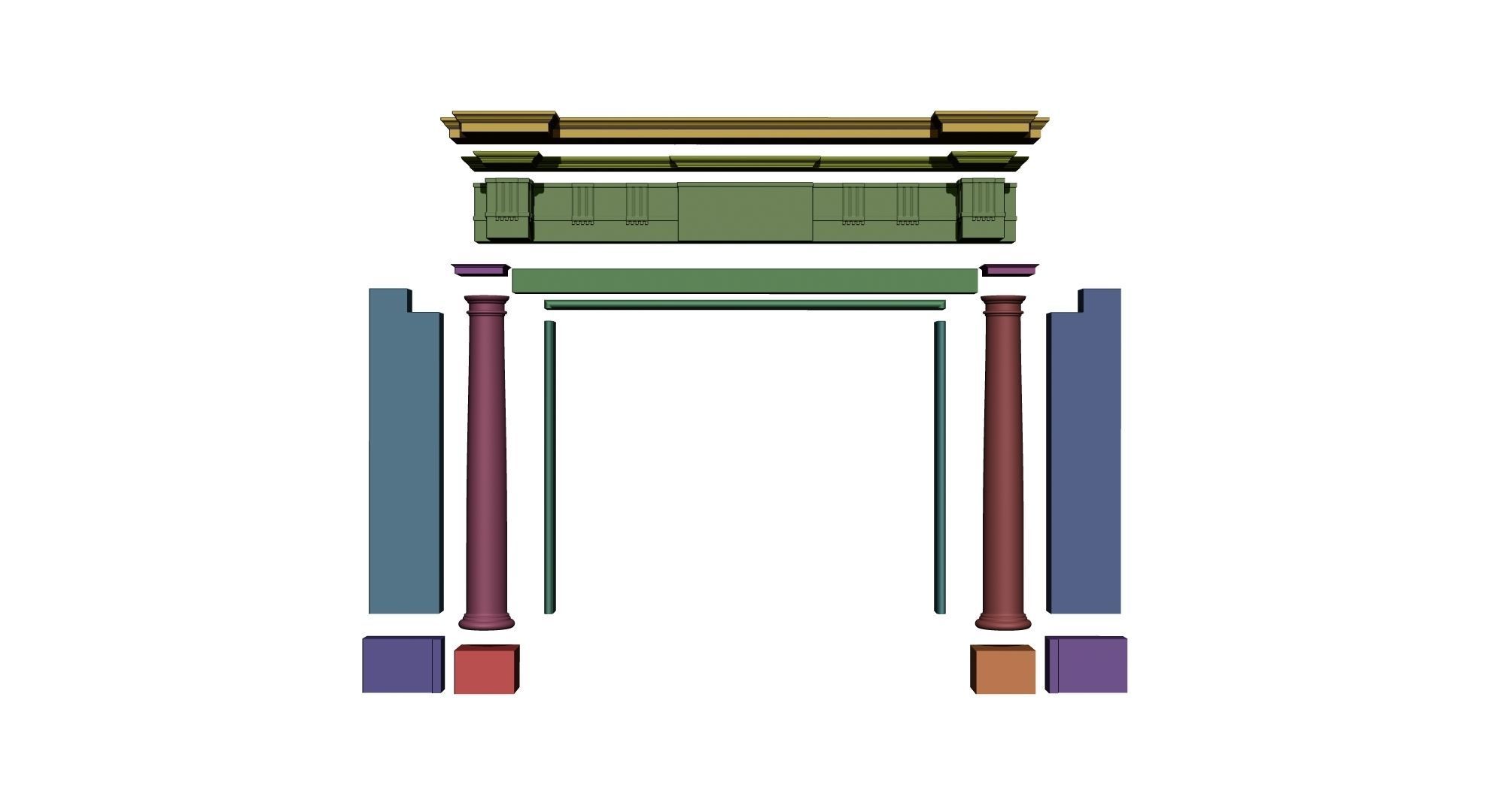 10 Fireplace mantel in Georgian Style 3D model_47