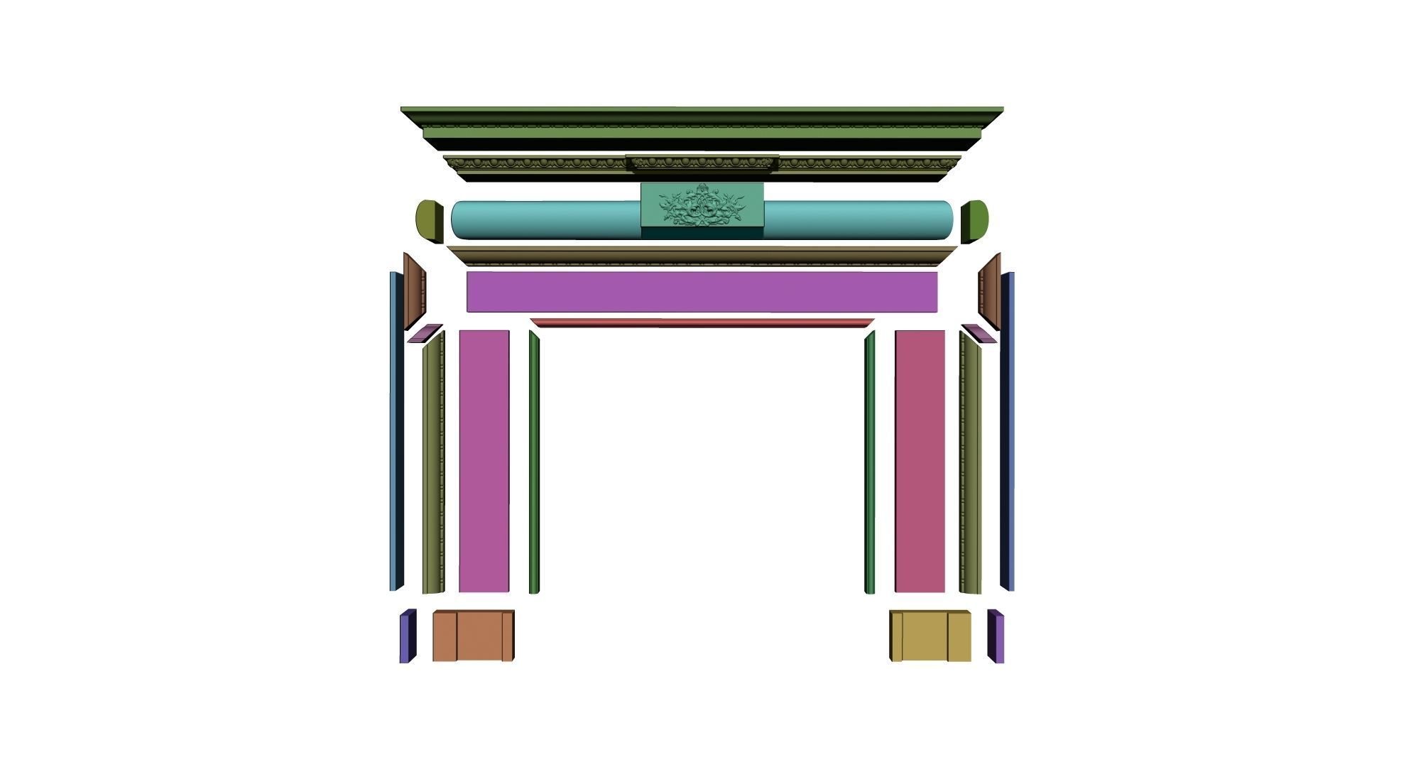 10 Fireplace mantel in Georgian Style 3D model_50