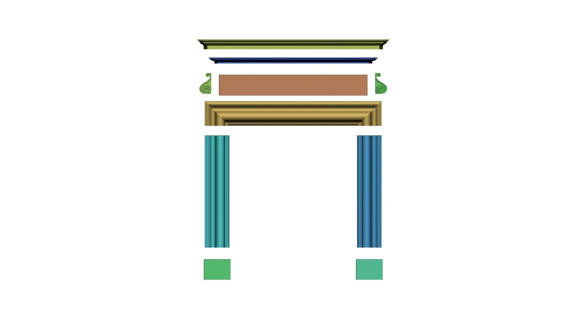 10 Fireplace mantel in Georgian Style 3D model_42