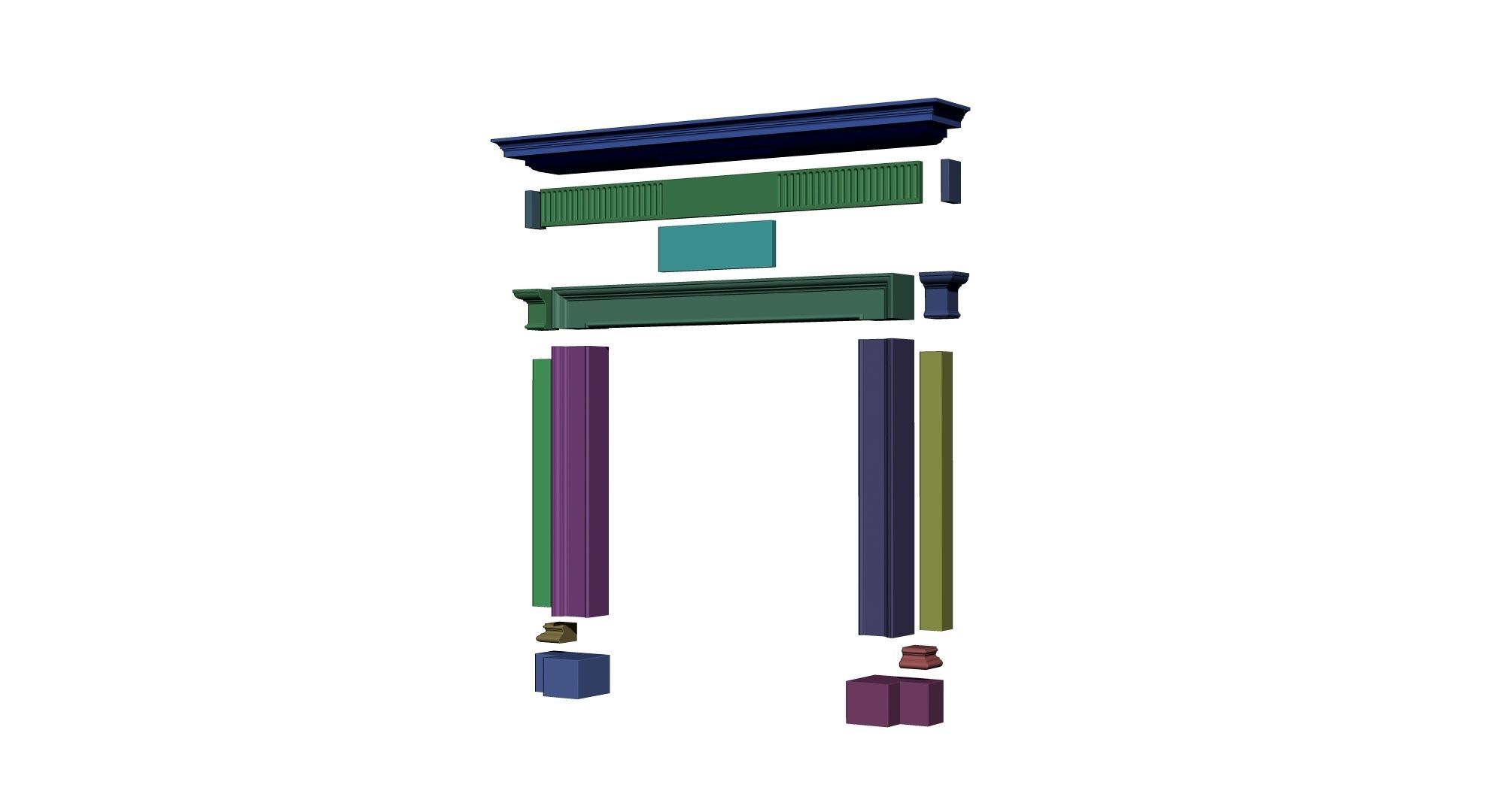 10 Fireplace mantel in Georgian Style 3D model_48