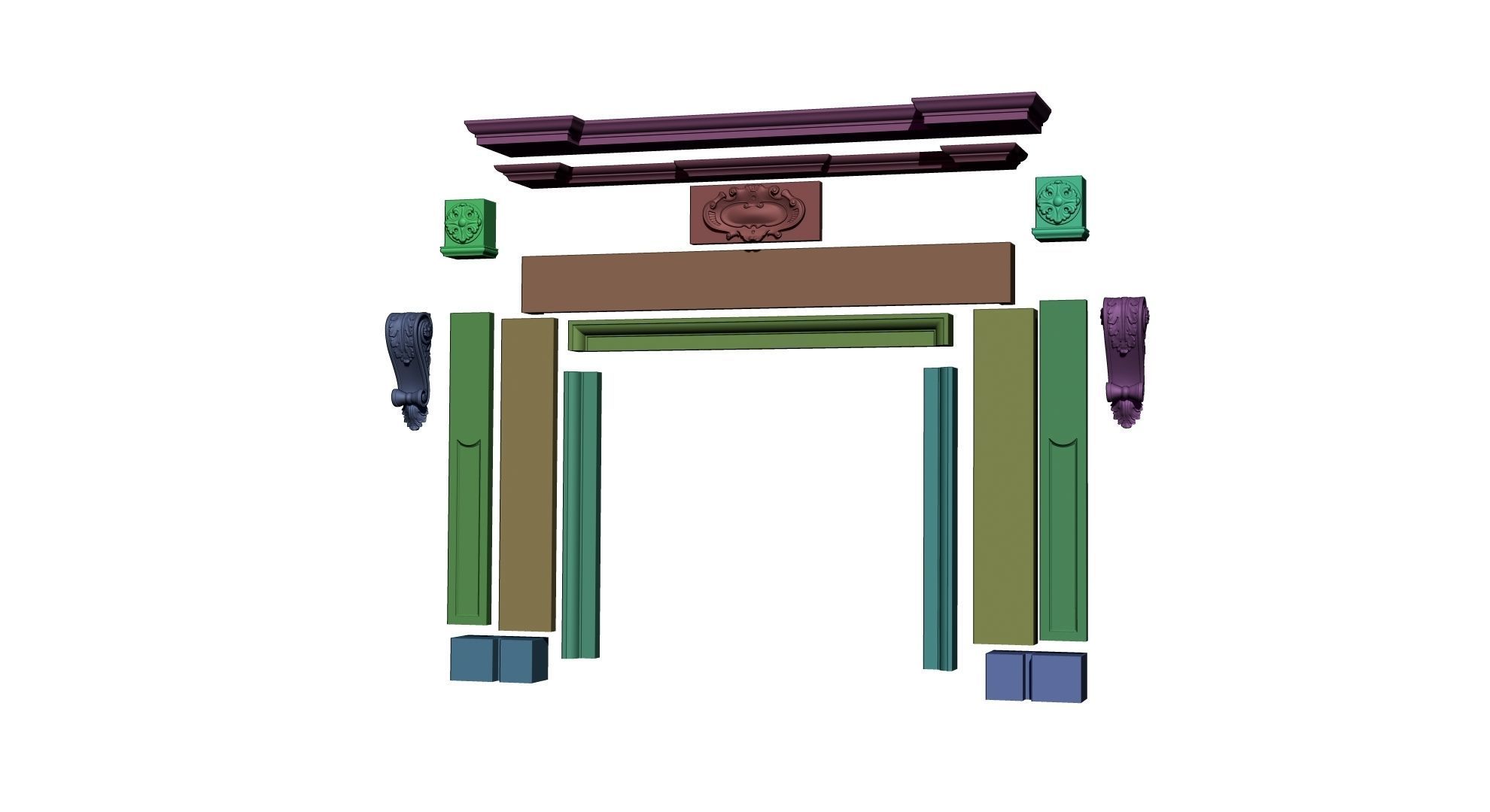 10 Fireplace mantel in Georgian Style 3D model_51