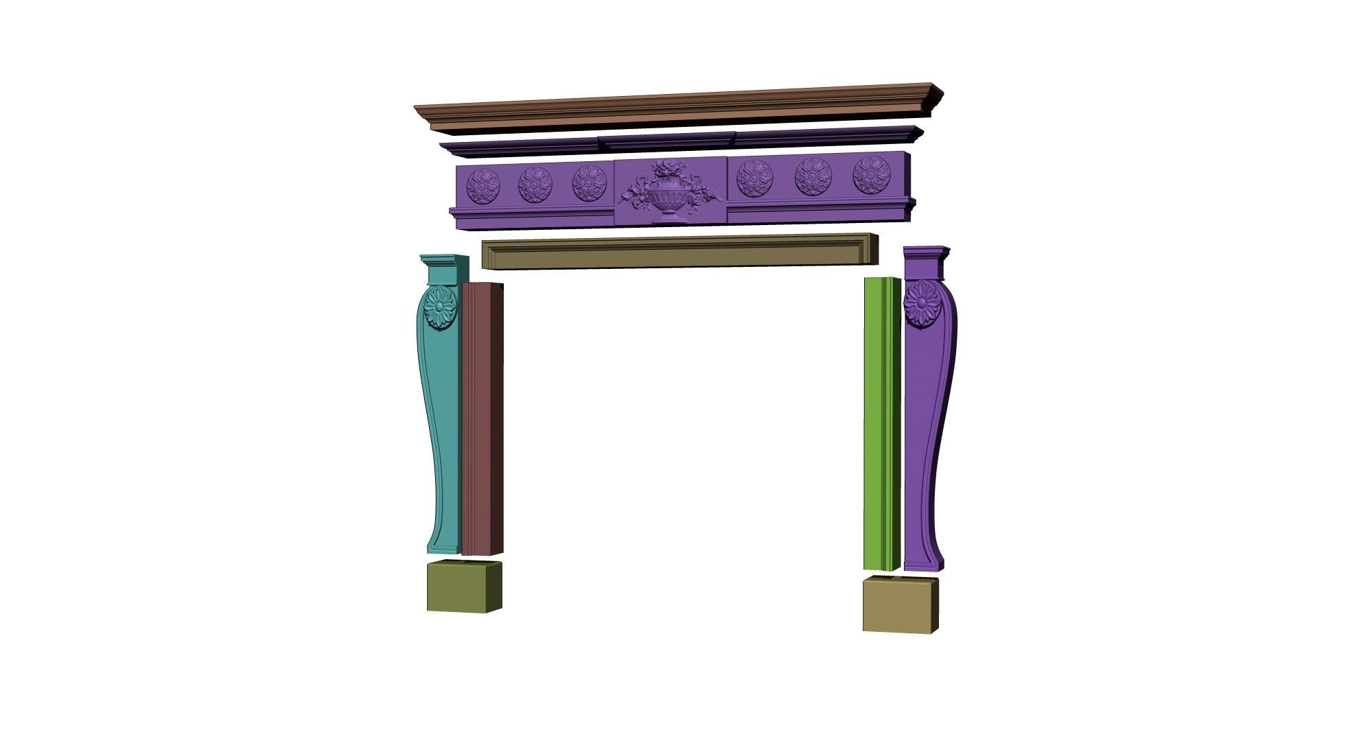10 Fireplace mantel in Georgian Style 3D model_49
