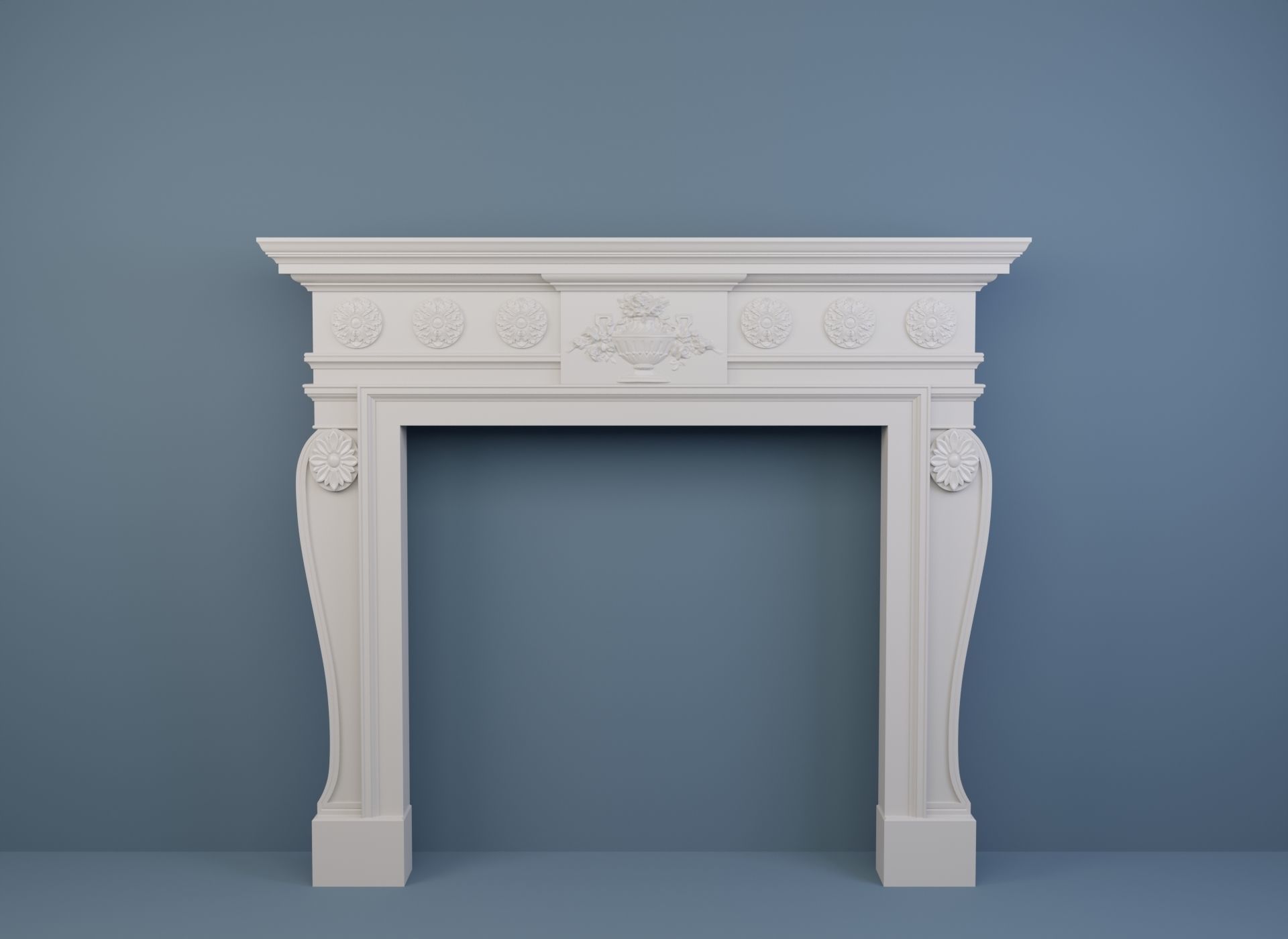 10 Fireplace mantel in Georgian Style 3D model_8