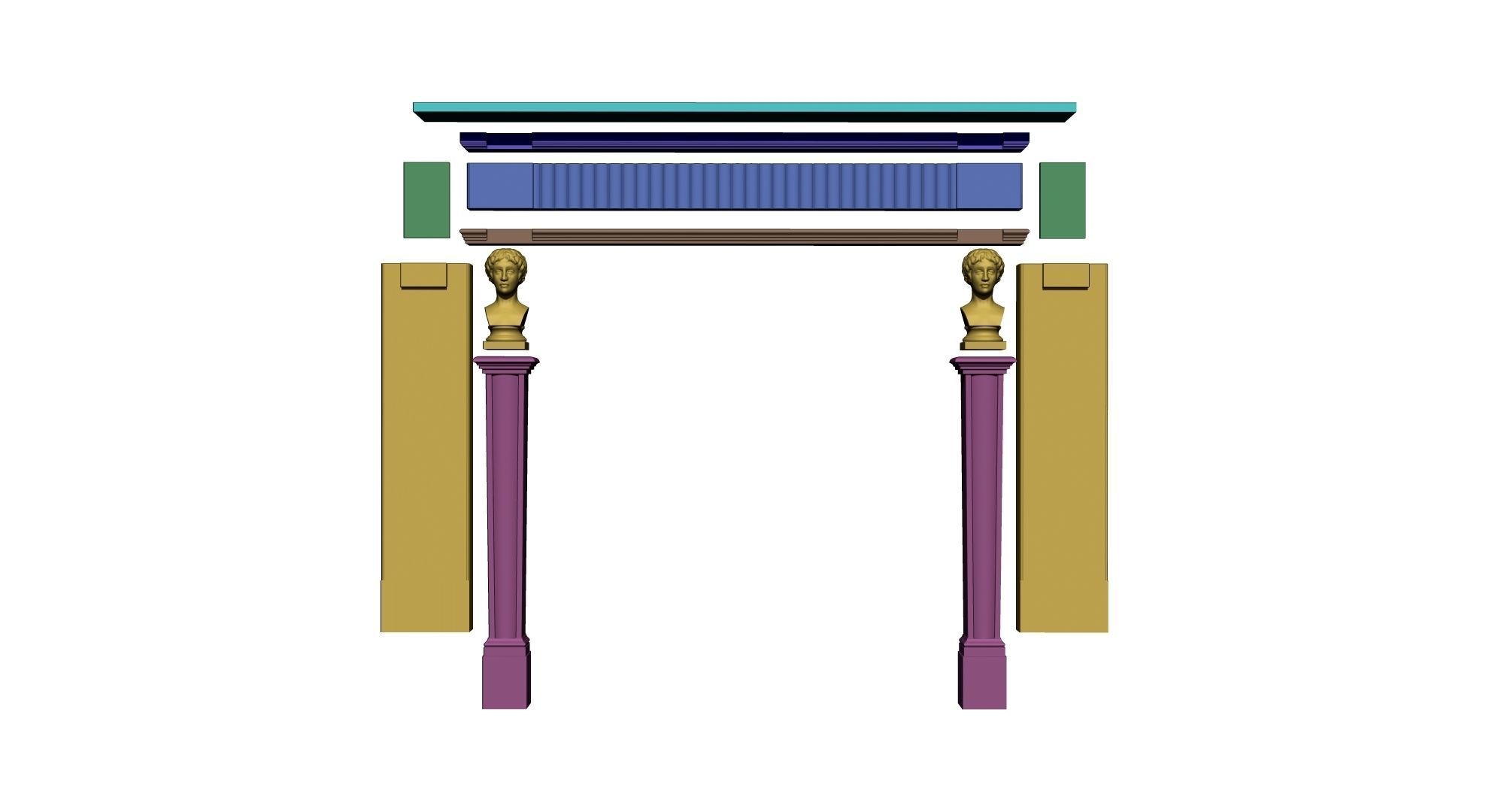 10 Fireplace mantel in Georgian Style 3D model_46