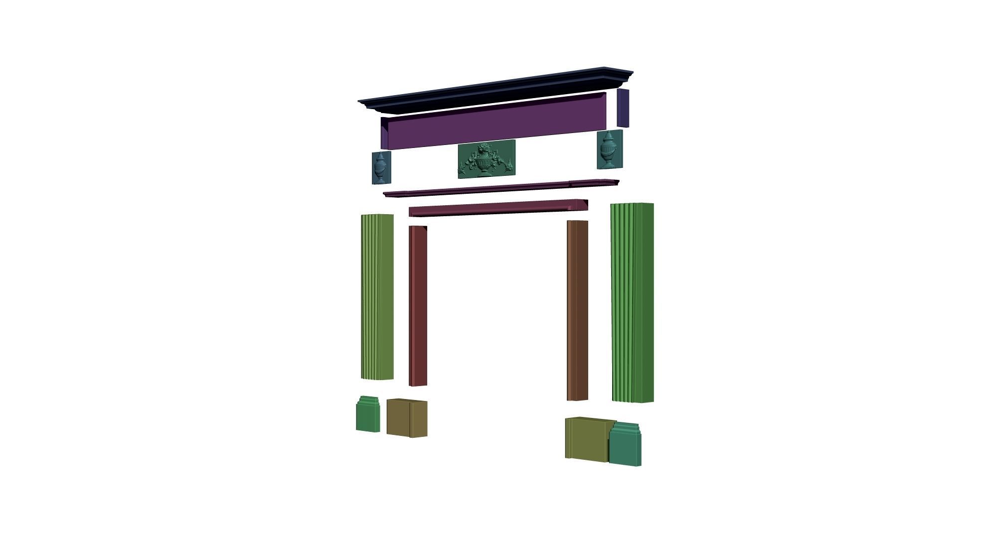 10 Fireplace mantel in Georgian Style 3D model_45