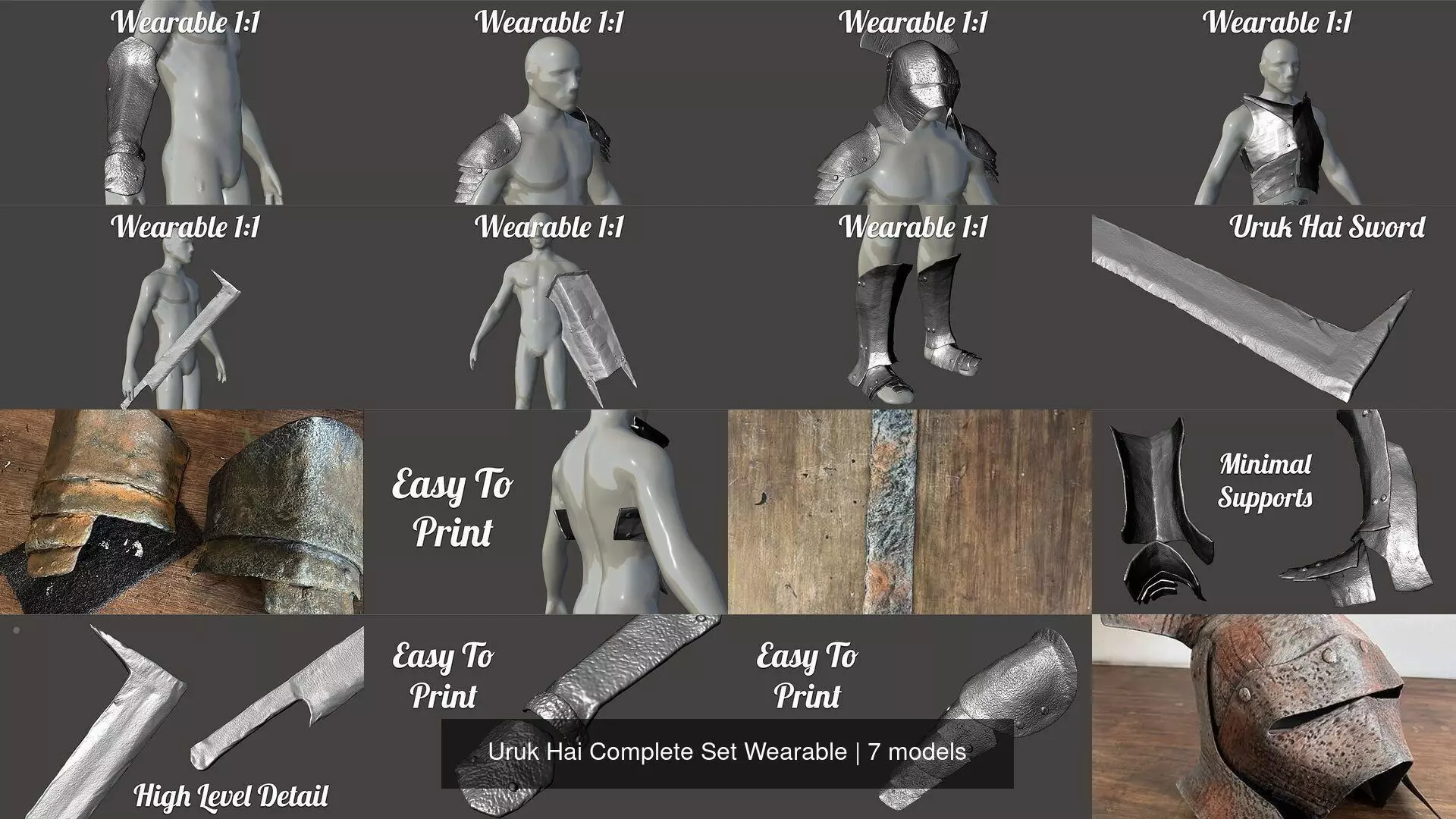 Uruk Hai Complete Set Wearable 3D Model Collection_0
