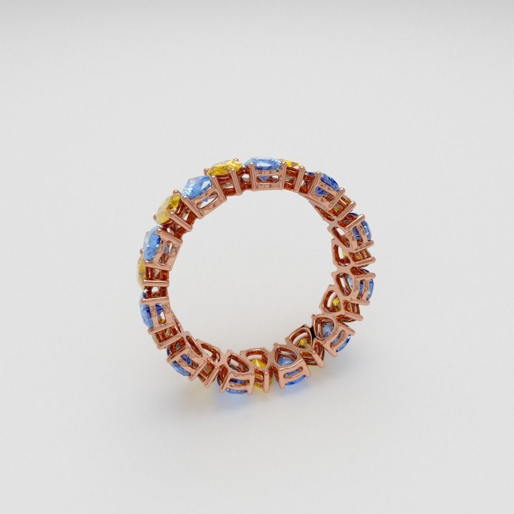 Ring with pear stones 3D print model_11