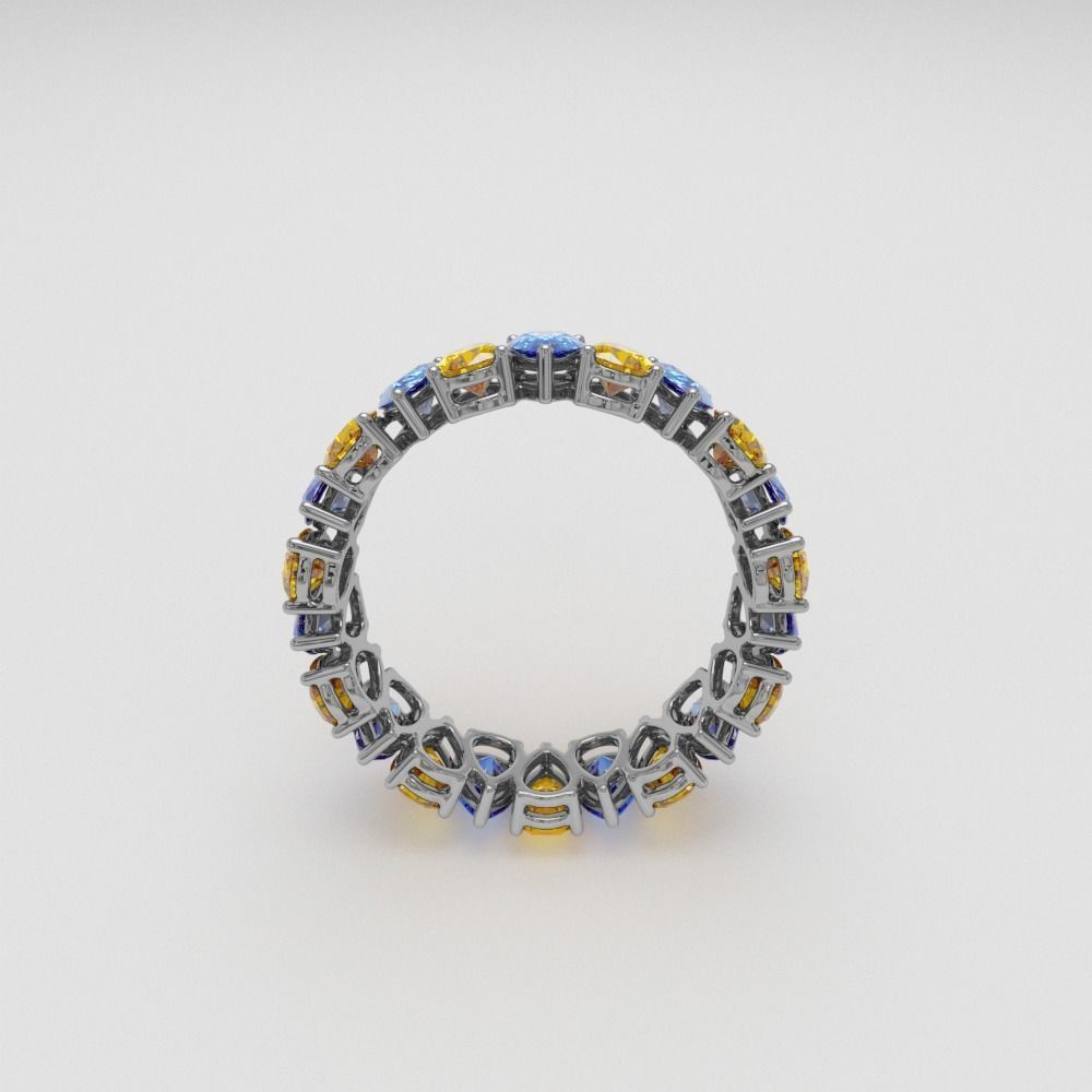 Ring with pear stones 3D print model_18