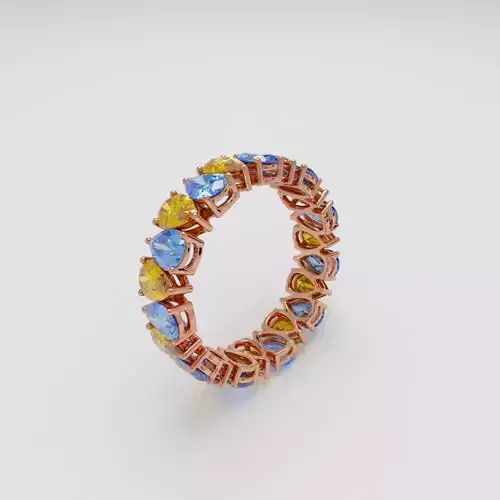 Ring with pear stones