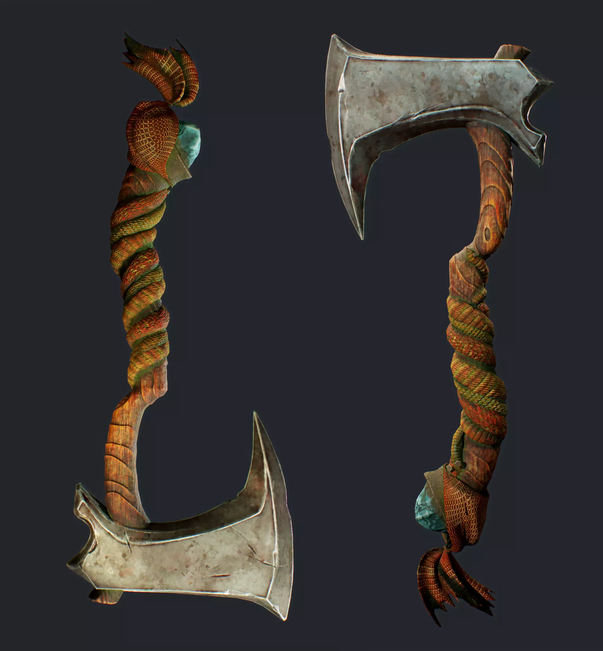 Semi-stylized viking Axe Low-poly 3D model