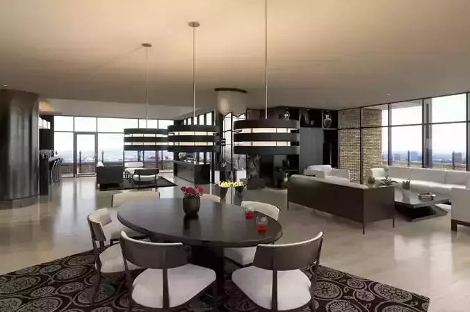 Modern Living Room Scene