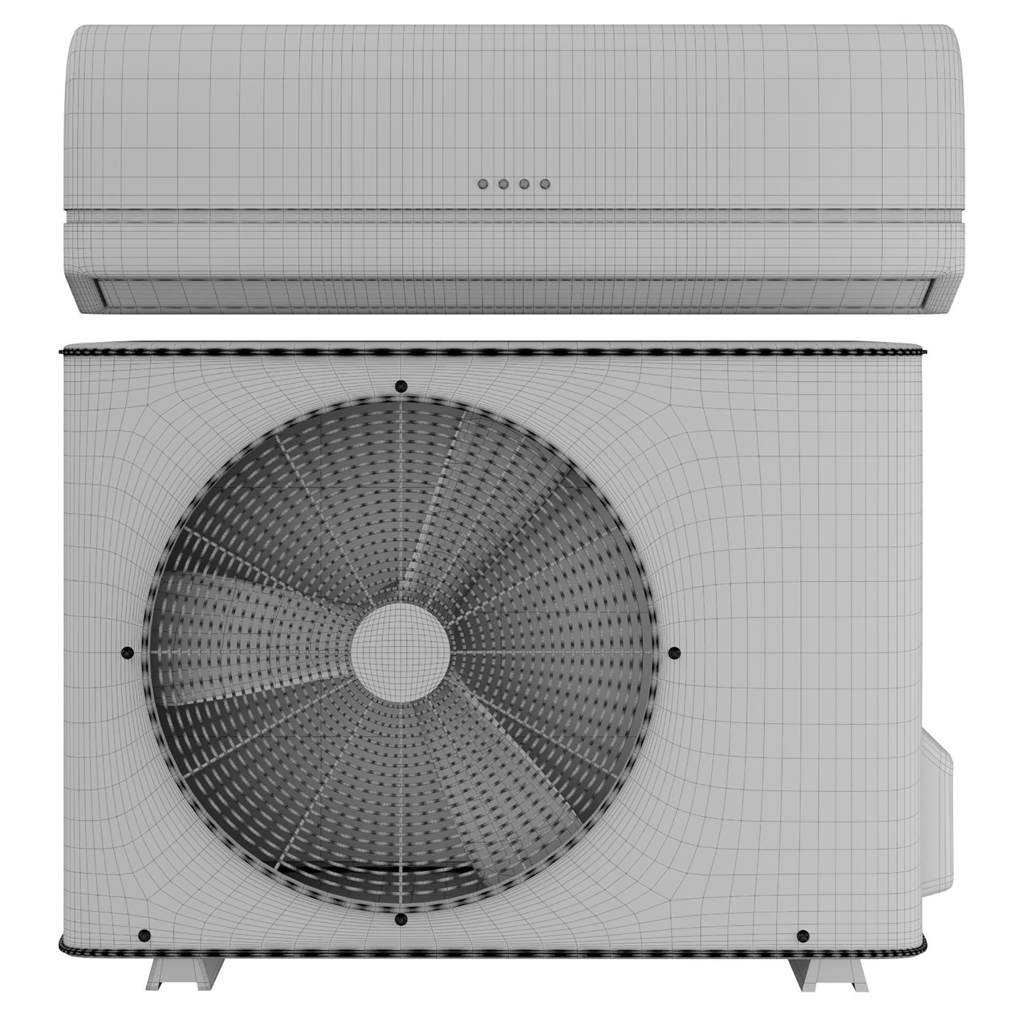 Carrier AIR CONDITIONER Low-poly 3D model_7