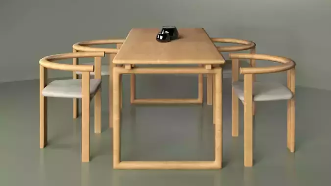 wooden modern dining set