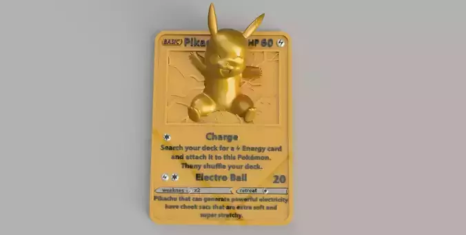 4D POKEMON CARDS - PIKACHU 3D print model