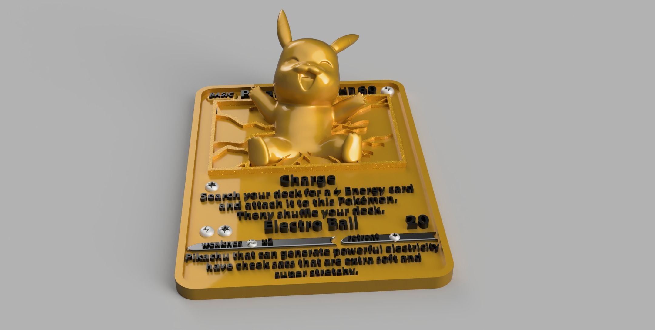 4D POKEMON CARDS - PIKACHU 3D print model_1