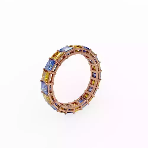 Women ring with princess cut 3D print model