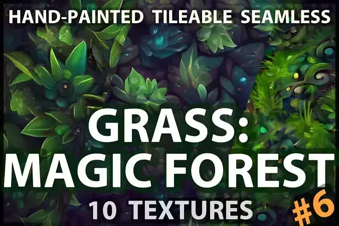 Grass Magic Forest Floor 10 TEXTURES Hand-painted ---PACK 6---