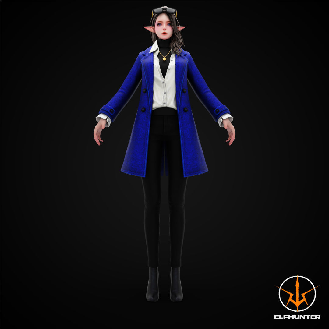 EXCLUSIVE ELF HUNTER EDITION RIGGED CHARACTER ELF HOLIDAY Low-poly 3D model_2