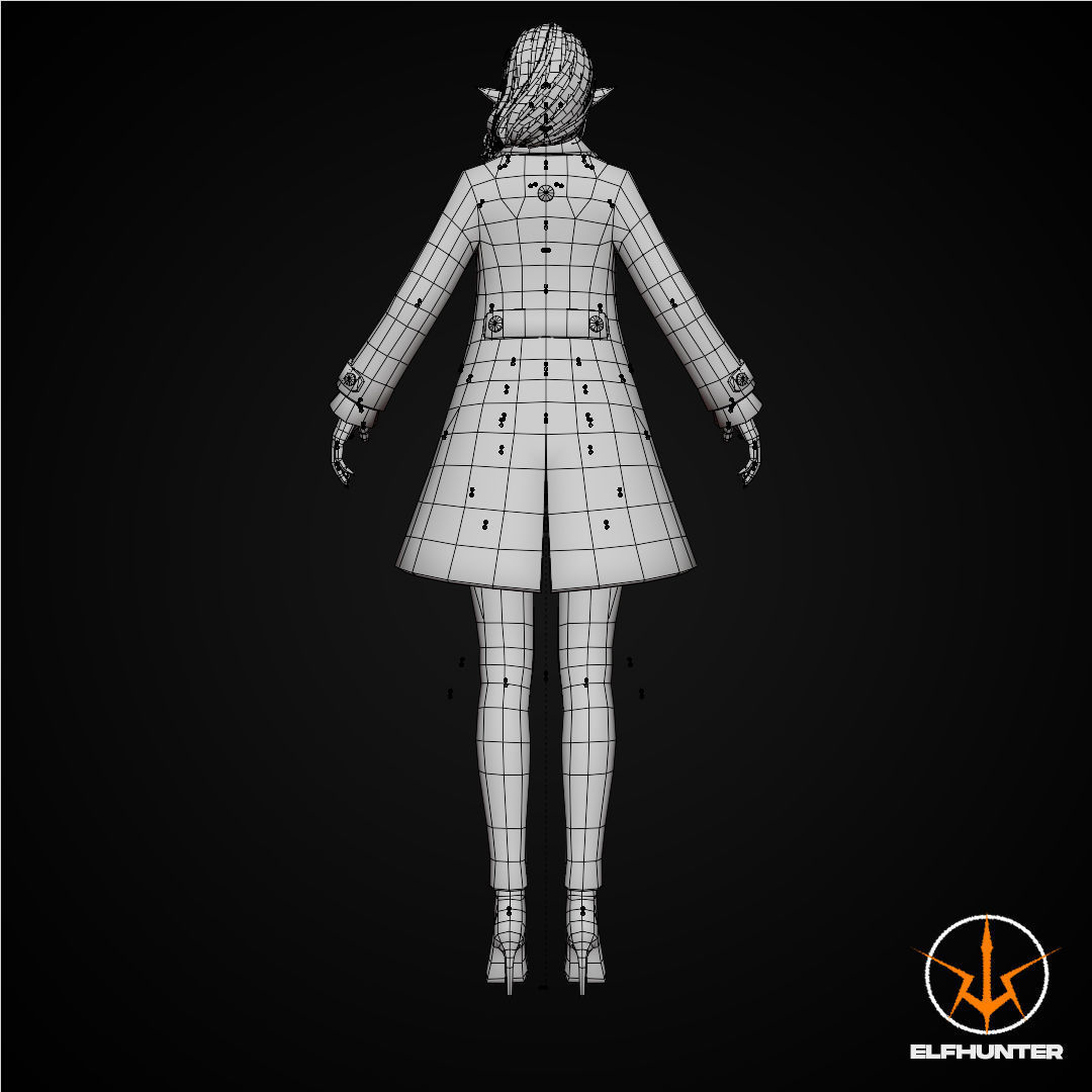 EXCLUSIVE ELF HUNTER EDITION RIGGED CHARACTER ELF HOLIDAY Low-poly 3D model_16