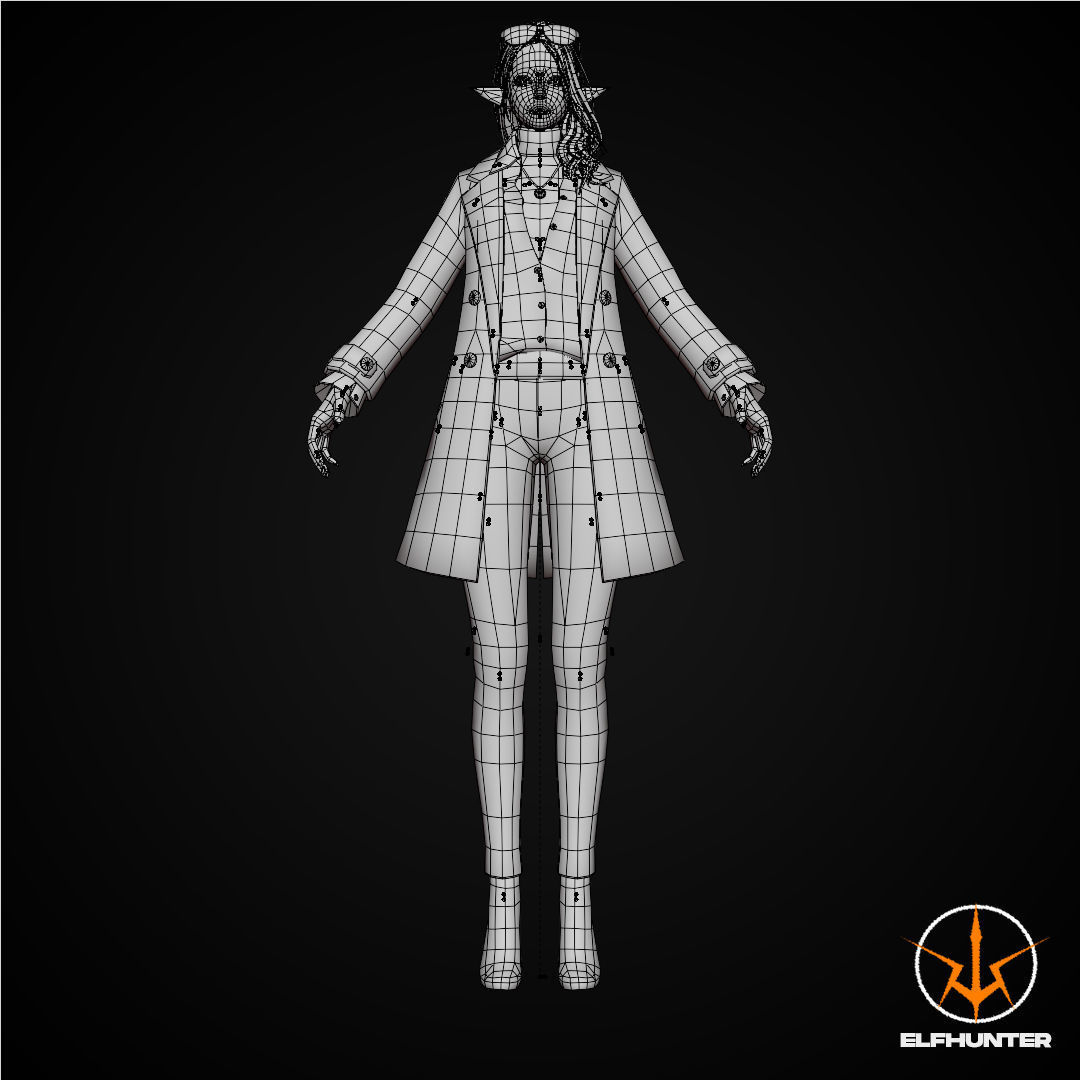 EXCLUSIVE ELF HUNTER EDITION RIGGED CHARACTER ELF HOLIDAY Low-poly 3D model_14
