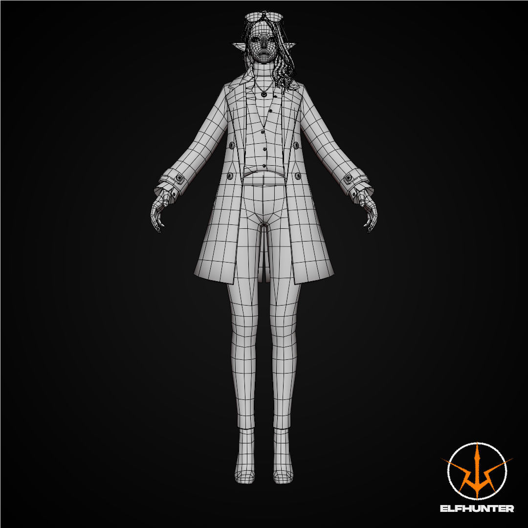 EXCLUSIVE ELF HUNTER EDITION RIGGED CHARACTER ELF HOLIDAY Low-poly 3D model_10