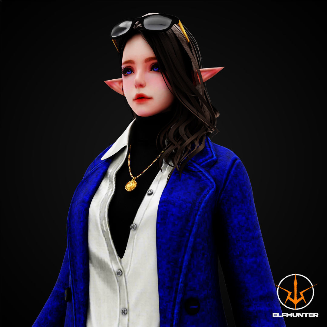 EXCLUSIVE ELF HUNTER EDITION RIGGED CHARACTER ELF HOLIDAY Low-poly 3D model_1