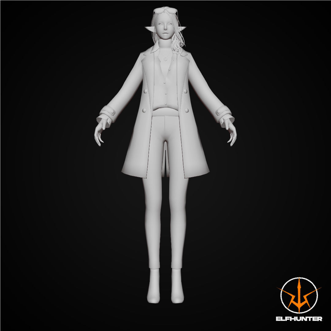 EXCLUSIVE ELF HUNTER EDITION RIGGED CHARACTER ELF HOLIDAY Low-poly 3D model_6