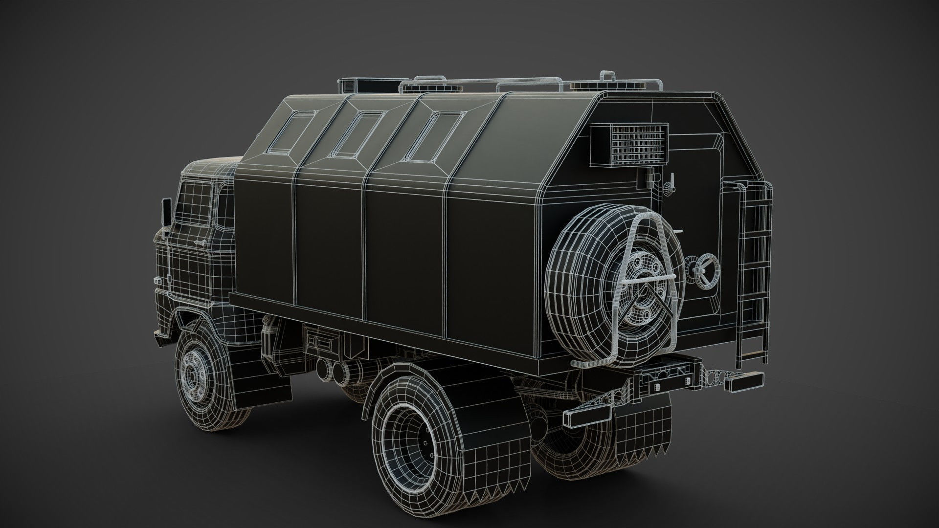 IFA w50 Truck  Low-poly 3D model_12