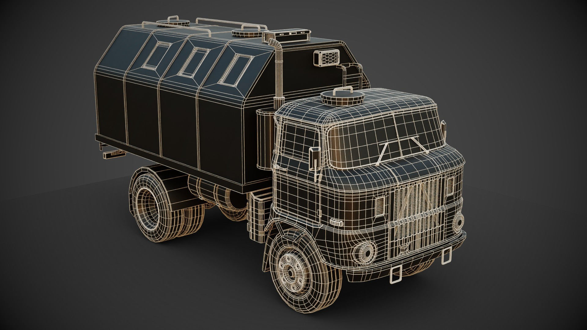 IFA w50 Truck  Low-poly 3D model_11