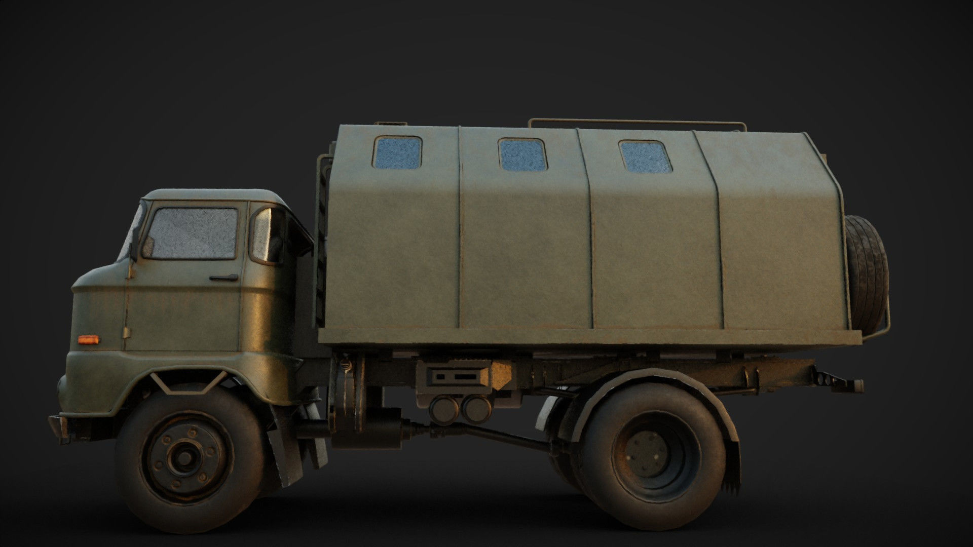 IFA w50 Truck  Low-poly 3D model_7