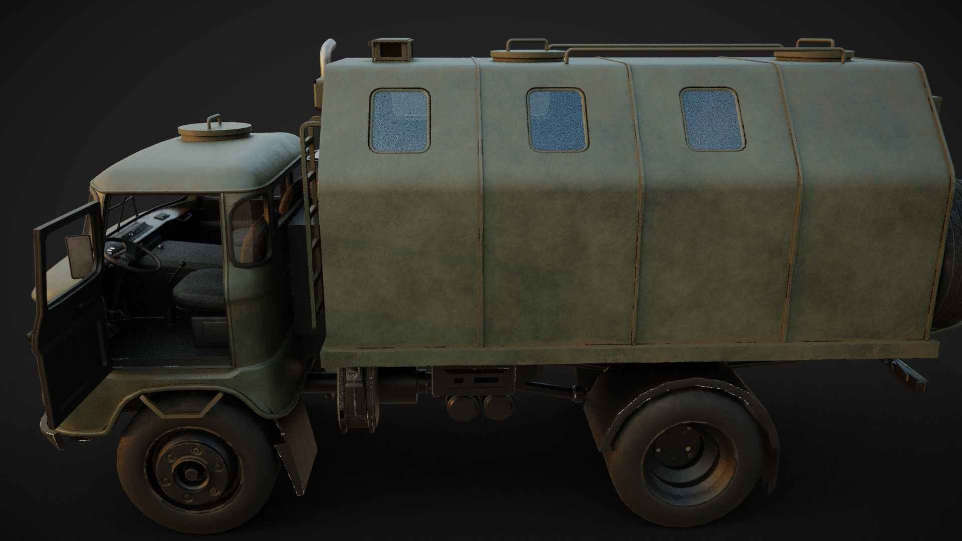 IFA w50 Truck  Low-poly 3D model_3