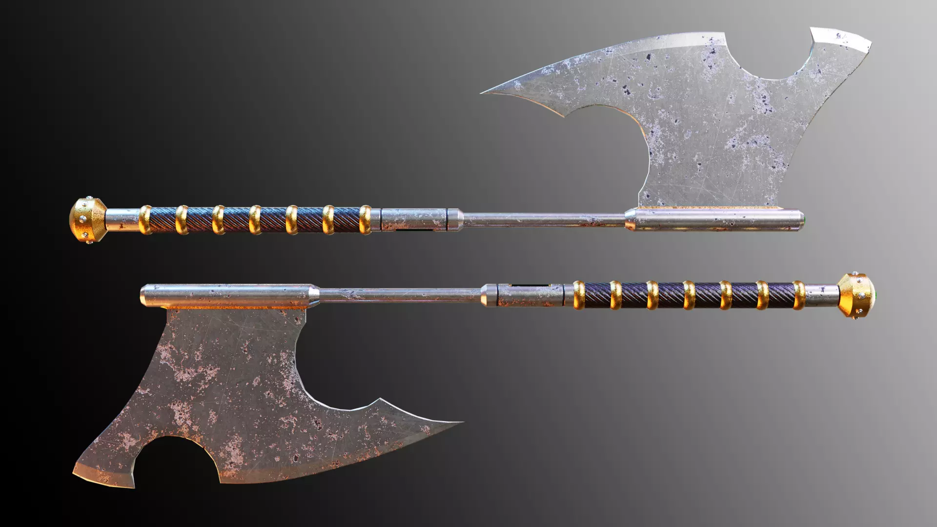 Executioners Axe Low-poly 3D model_0