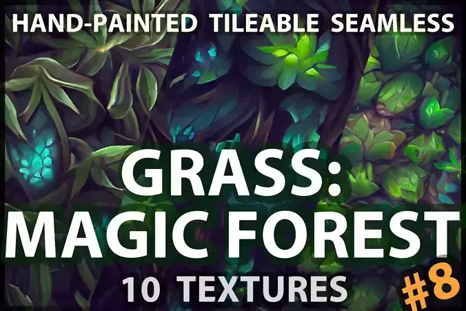 Grass Magic Forest Floor 10 TEXTURES Hand-painted ---PACK 8---