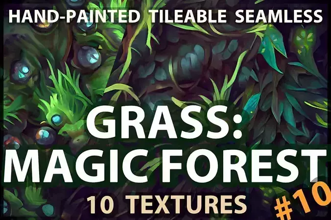 Grass Magic Forest Floor 10 TEXTURES Hand-painted ---PACK 10---