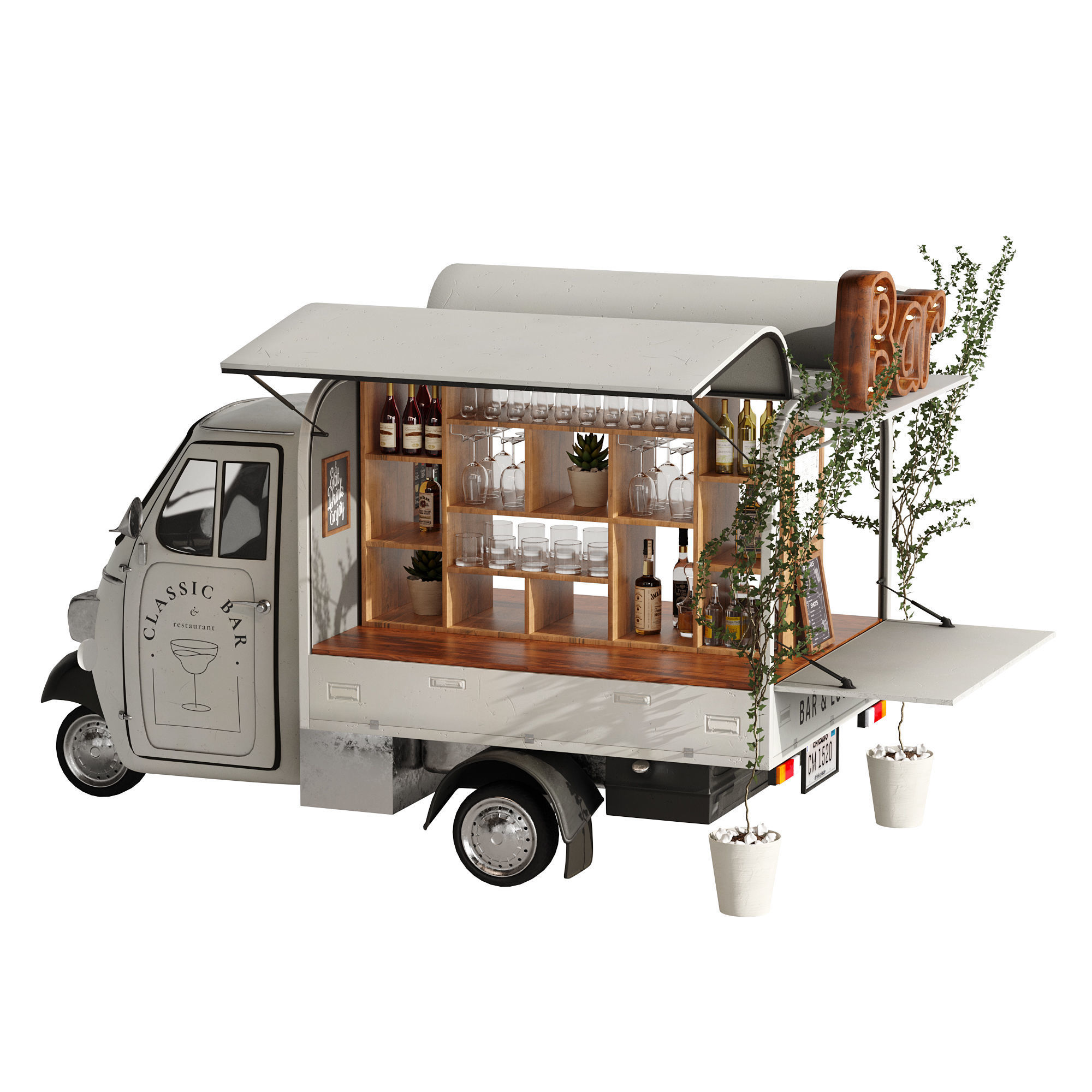 Food truck bar set 2 3D model_7