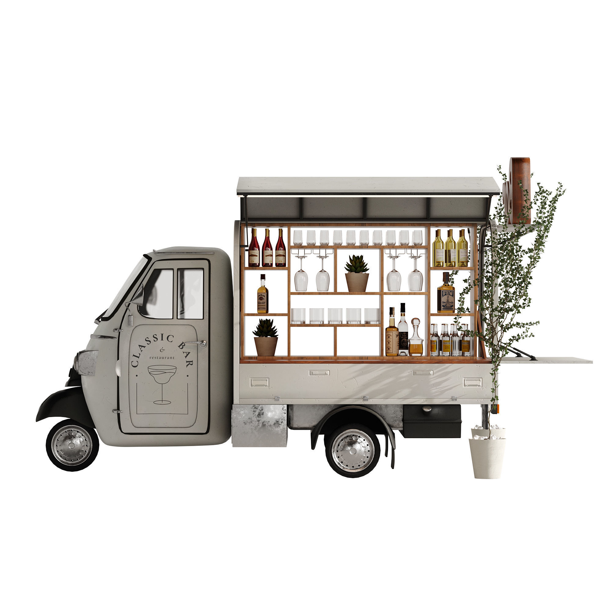 Food truck bar set 2 3D model_3