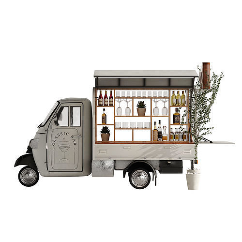 Food truck bar set 2 3D model 4