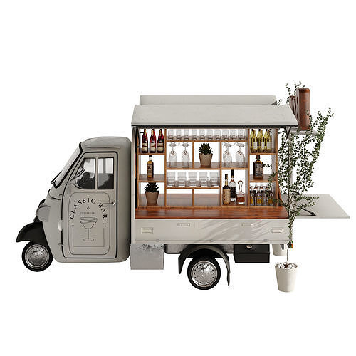 Food truck bar set 2 3D model 2