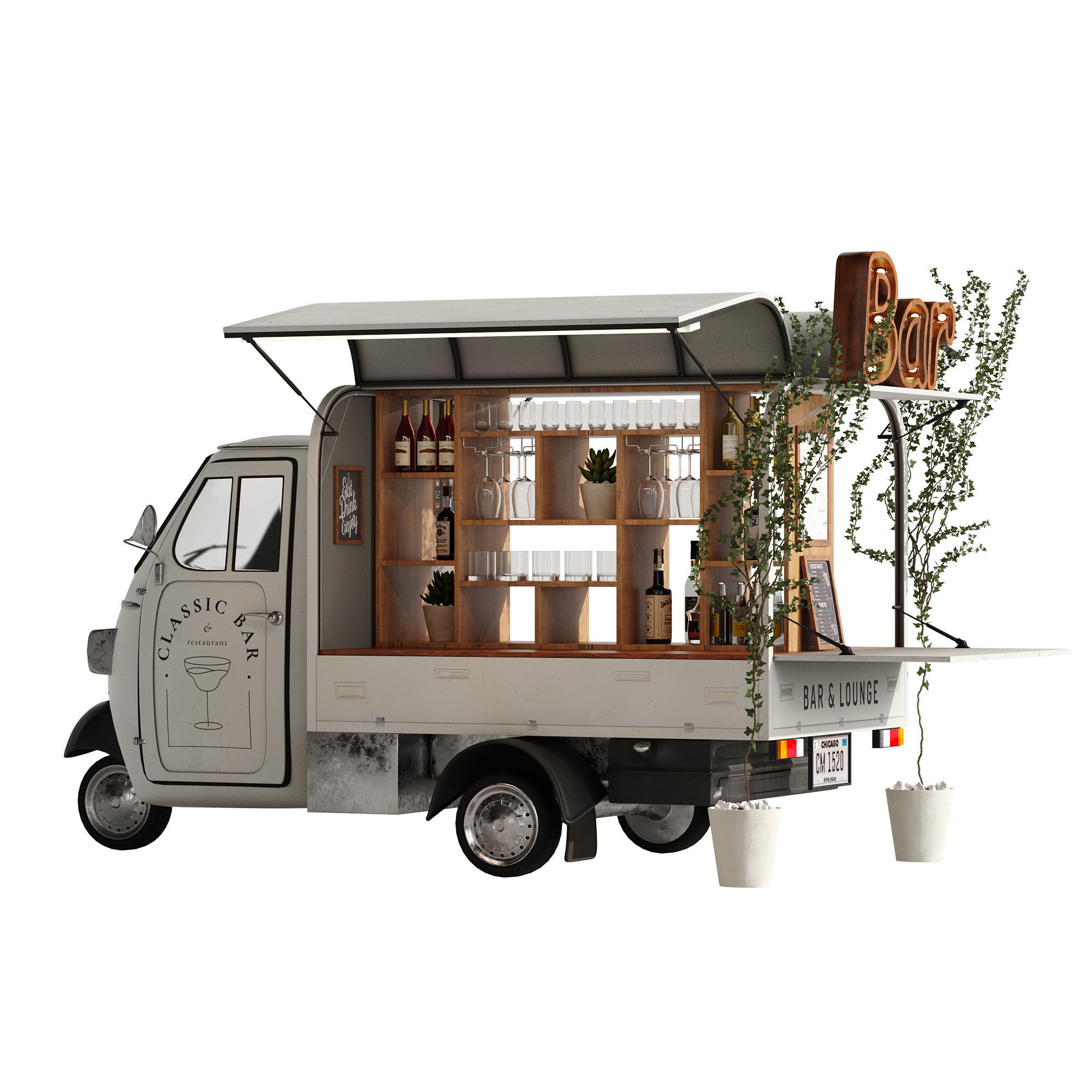 Food truck bar set 2 3D model_4